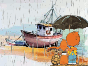 Gif animé Boule et Bill pluie